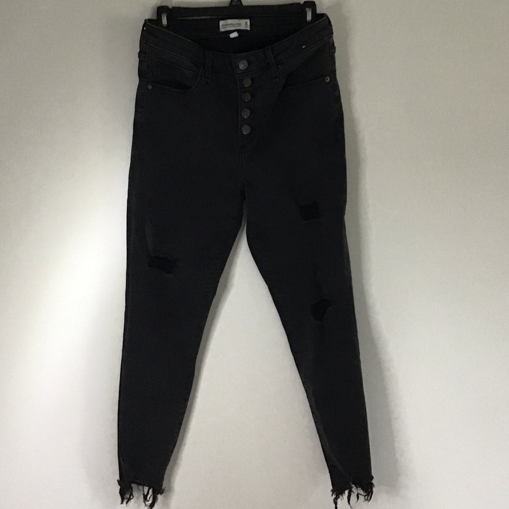 Women's Black Distressed Jeans Abercrombie